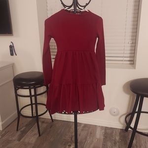 Melrose & market maroon long sleeve tunic dress girls size 10/12